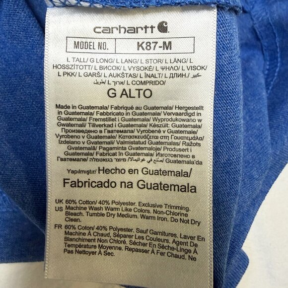Carhartt Loose Fit Heavyweight Pocket Tee Men’s Large Tall Blue NWT - Picture 6 of 9